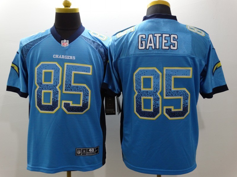 Los Angeles Chargers 85 Antonio Gates Blue Drift Fashion Nike Elite Jerseys